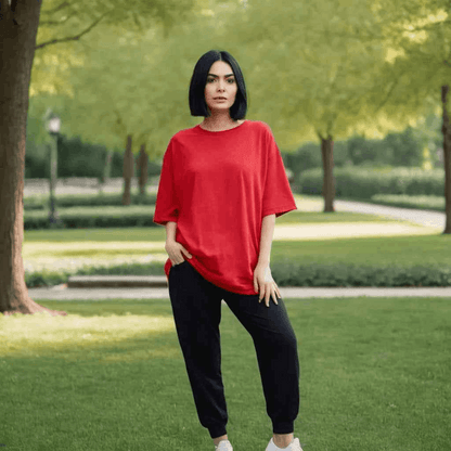 Candy Red Oversized Tshirt