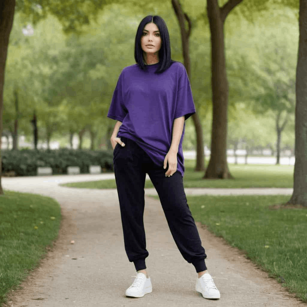 Deep Violet Oversized Tshirt
