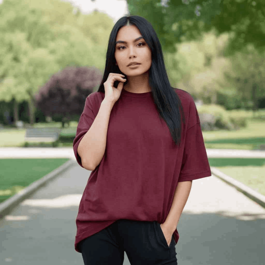 Maroon Oversized Tshirt