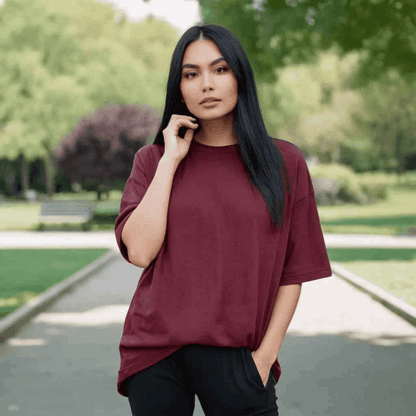 Maroon Oversized Tshirt