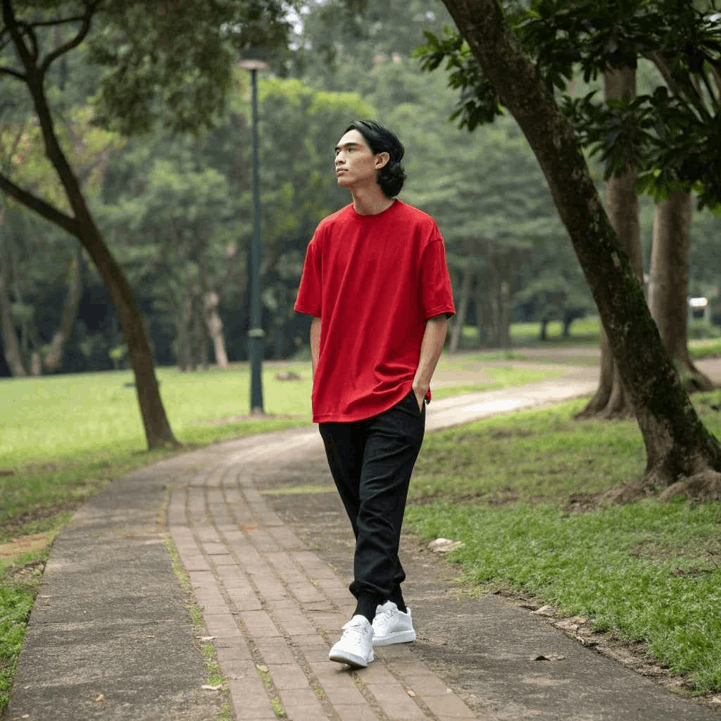 Candy Red Oversized Tshirt
